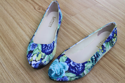 Women's spring and autumn floral shoes