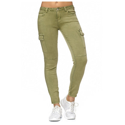 Women'S Trousers With Three Dimensional Side Pockets And Skinny Pants