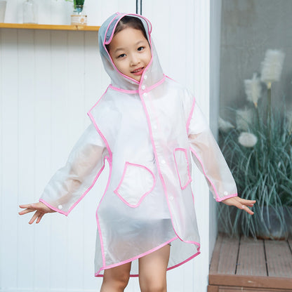 Baby Waterproof Raincoat Polyester Boys Girls Clothes Fashion Rainwear Kid Transparency Jacket Coat Rainwear Children Rainsuit