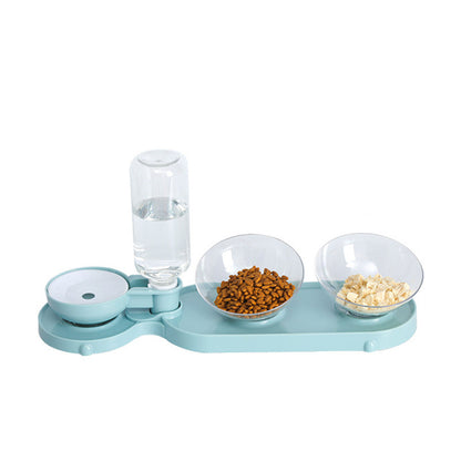 Double Bowl Automatic Pet Bowl Feeder Cat Waterer