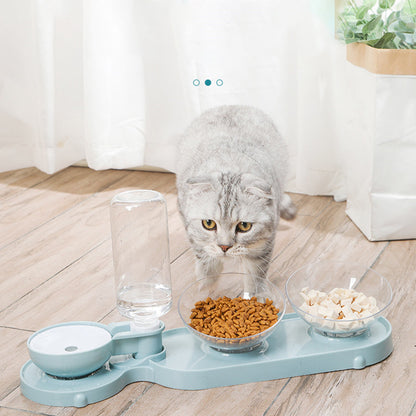 Double Bowl Automatic Pet Bowl Feeder Cat Waterer