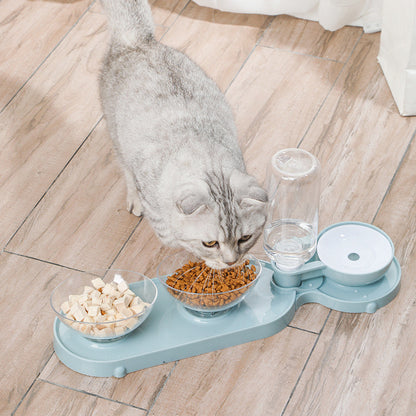 Double Bowl Automatic Pet Bowl Feeder Cat Waterer