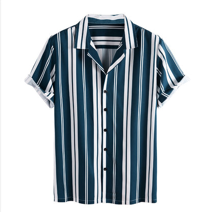 Striped Print Casual Men'S Shirt