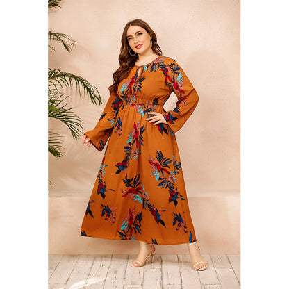 Maxi Dress floral female long sleep Robe