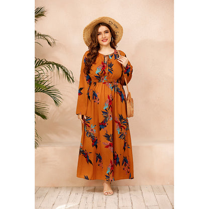 Maxi Dress floral female long sleep Robe