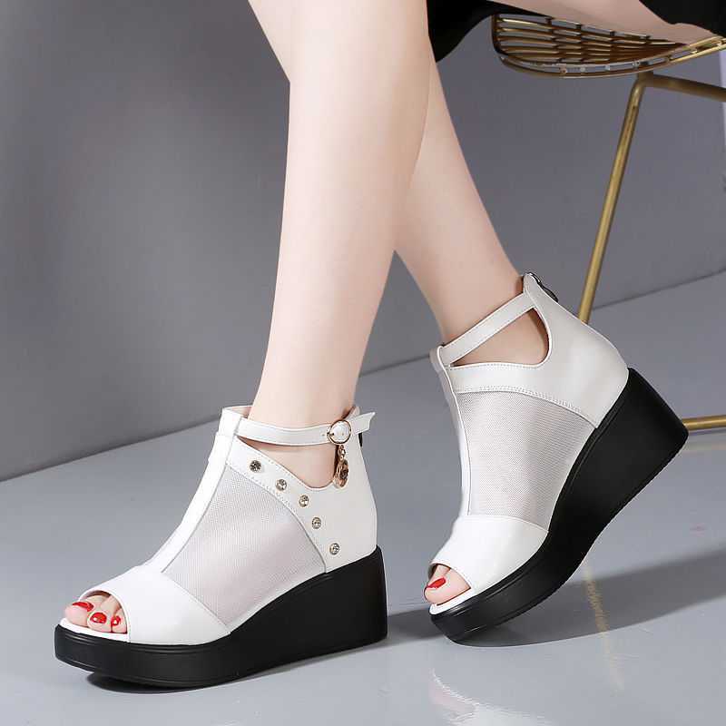 Women'S Hollow Mesh Flat Sandals