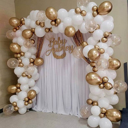 White Latex Balloon Chain Birthday Wedding Party Festive Birthday Atmosphere Layout