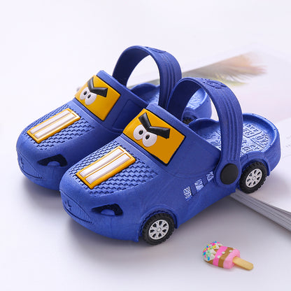 Children'S Slippers Summer New Boy Cartoon Car Baby Sandals Kids Indoor Non-Slip Girls Hole Shoes