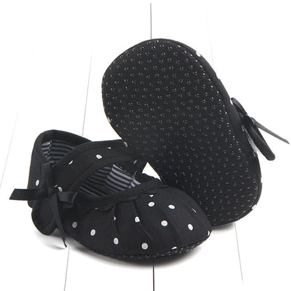 Style Polka Dot Folds Velcro Toddler Shoes Foreign Trade Wholesale Baby Shoes Toddler Shoes