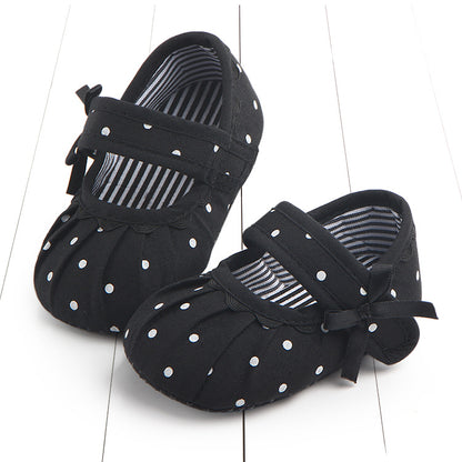 Style Polka Dot Folds Velcro Toddler Shoes Foreign Trade Wholesale Baby Shoes Toddler Shoes