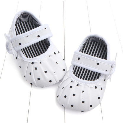 Style Polka Dot Folds Velcro Toddler Shoes Foreign Trade Wholesale Baby Shoes Toddler Shoes