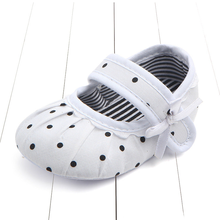 Style Polka Dot Folds Velcro Toddler Shoes Foreign Trade Wholesale Baby Shoes Toddler Shoes