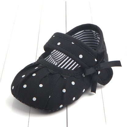 Style Polka Dot Folds Velcro Toddler Shoes Foreign Trade Wholesale Baby Shoes Toddler Shoes