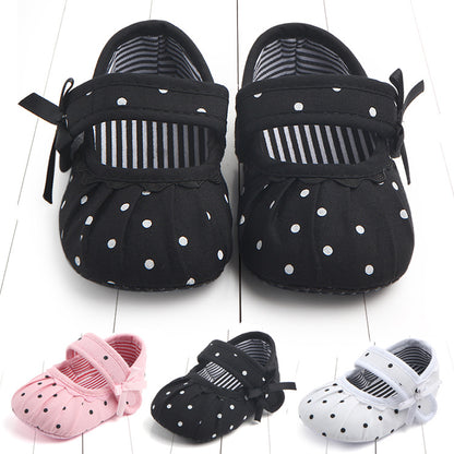 Style Polka Dot Folds Velcro Toddler Shoes Foreign Trade Wholesale Baby Shoes Toddler Shoes