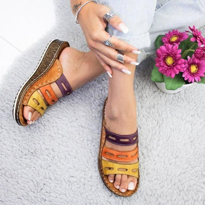 Summer New Thick-soled Slope Heel Sandals And Slippers