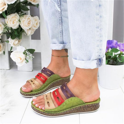 Summer New Thick-soled Slope Heel Sandals And Slippers