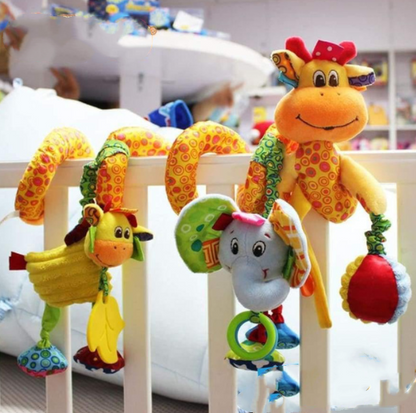 Baby Toys for Children 0-12 Months Plush Rattle Crib Spiral Hanging Mobile Infant Newborn Stroller Bed Animal Gift Happy Monkey