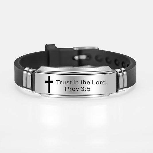 Mens Fashionable Leather Bracelet, Christian Bible Verses, Faith In Inspirational Jesus Poems, Personalized Gifts