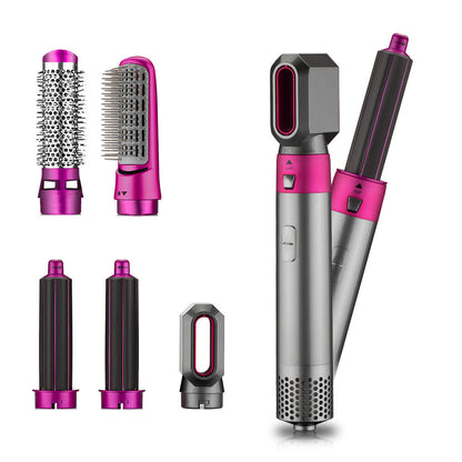 Hair Dryer Brush 5 In 1 Electric Blow Dryer Comb Hair Curling Wand Detachable Brush Kit Negative Ion Straightener Hair Curler