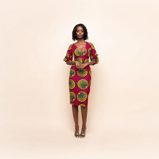 Skinny Hip-Wrapped African Ethnic Dress