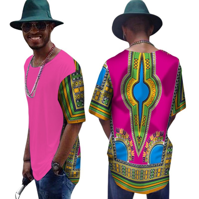 African Men's T-shirt Cotton T-shirt Daxiji Stitching