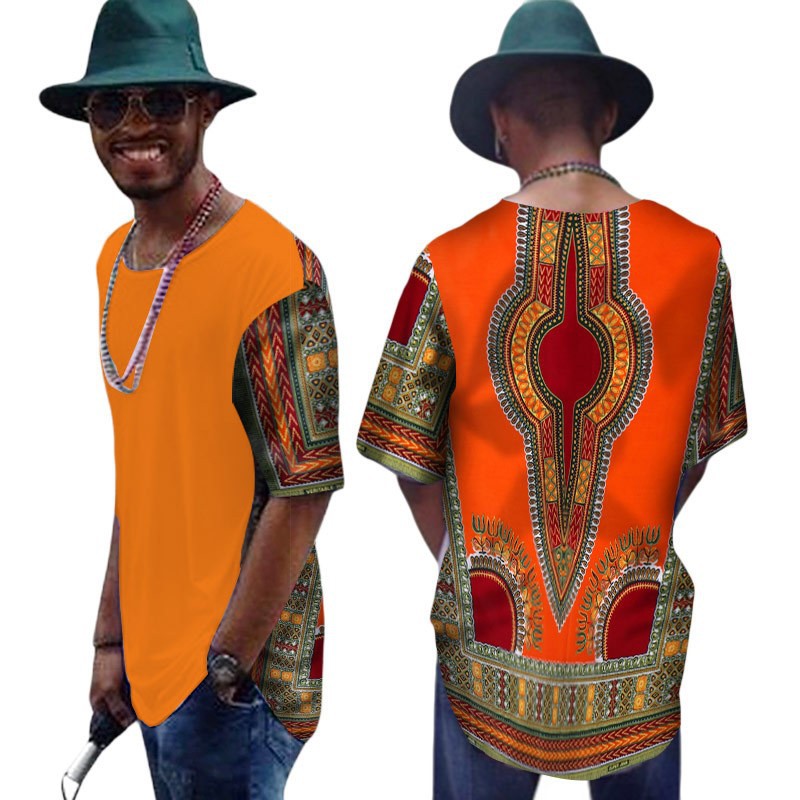 African Men's T-shirt Cotton T-shirt Daxiji Stitching