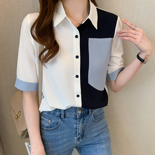 Small Chiffon Shirt With Stitching Design