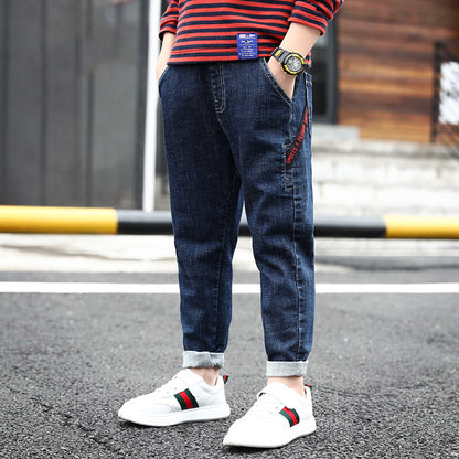 Children's Jeans Spring And Autumn New Boy High-stretch Jeans