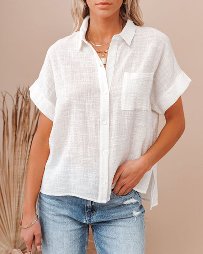 Lapel Button Button Shirts For Women