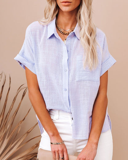 Lapel Button Button Shirts For Women