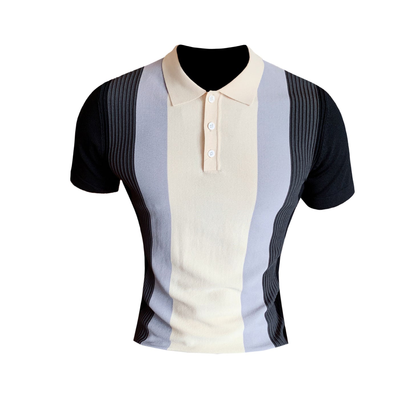 Summer Sportsman Short-sleeved Knitted POLO Shirt Gradient Color