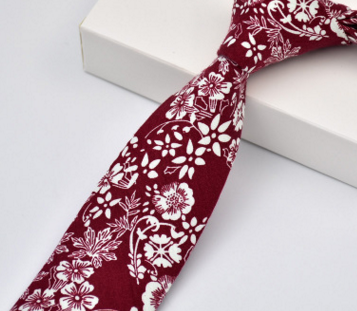 Men Floral Pattern Casual Fashion Cotton Tie 6cm