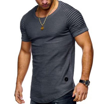 Casual Slim Men's Pullover Round Neck Short Sleeve