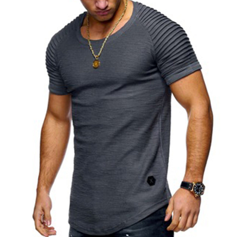 Casual Slim Men's Pullover Round Neck Short Sleeve