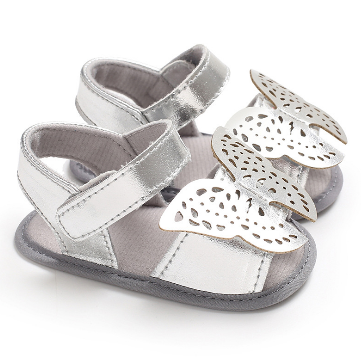 Butterfly baby sandals PU leather baby girls boys Nonslip soft soled Casual Sandals