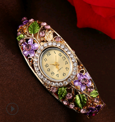 Bracelet Watch Popular Models High-grade Diamond National Wind  Painting Accessories Female