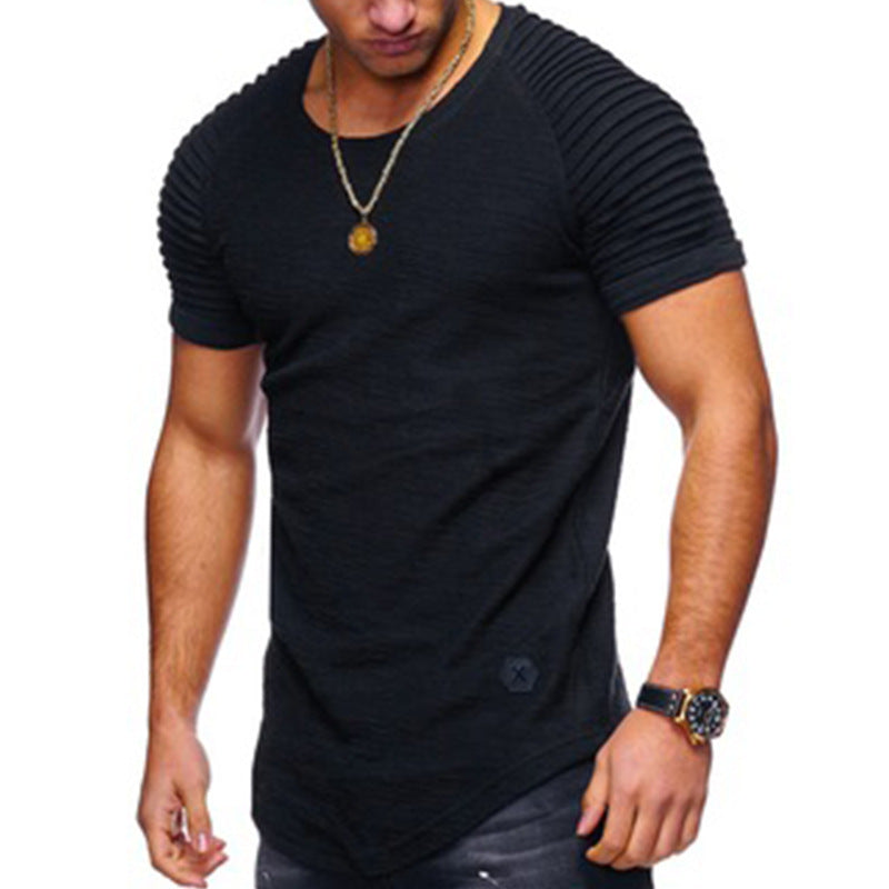 Casual Slim Men's Pullover Round Neck Short Sleeve