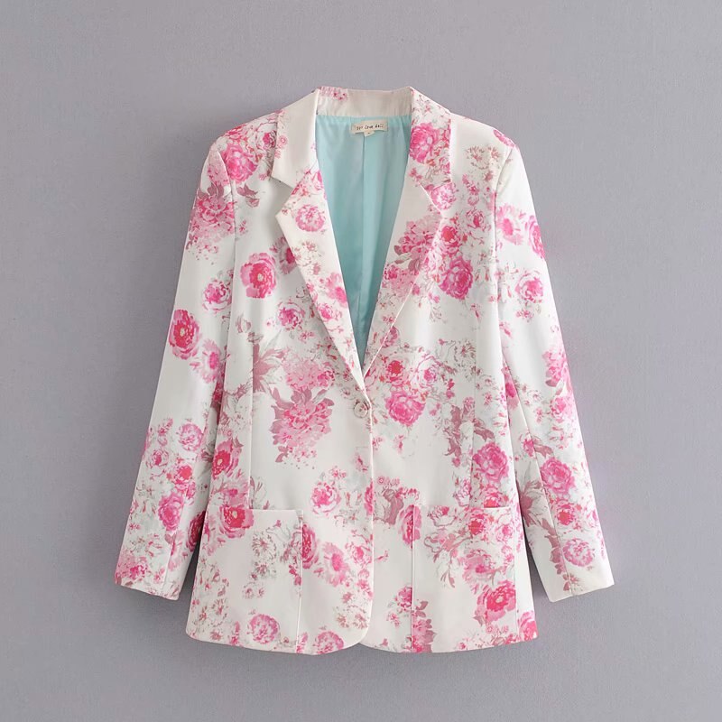 Floral rose suit jacket