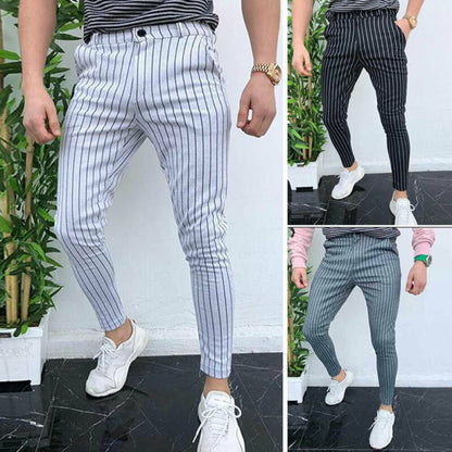 Striped men's casual pants