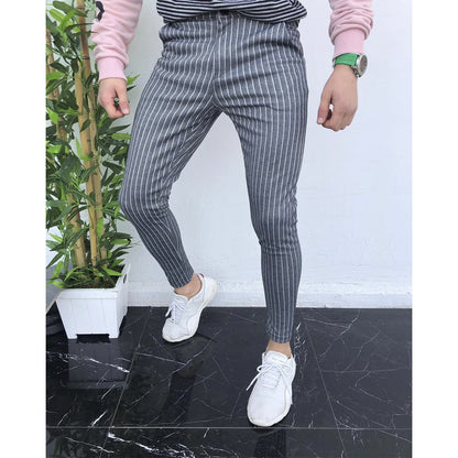 Striped men's casual pants