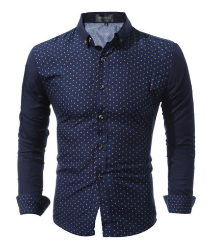 Small Mushroom  Print Mens Button Down Collared Shirts