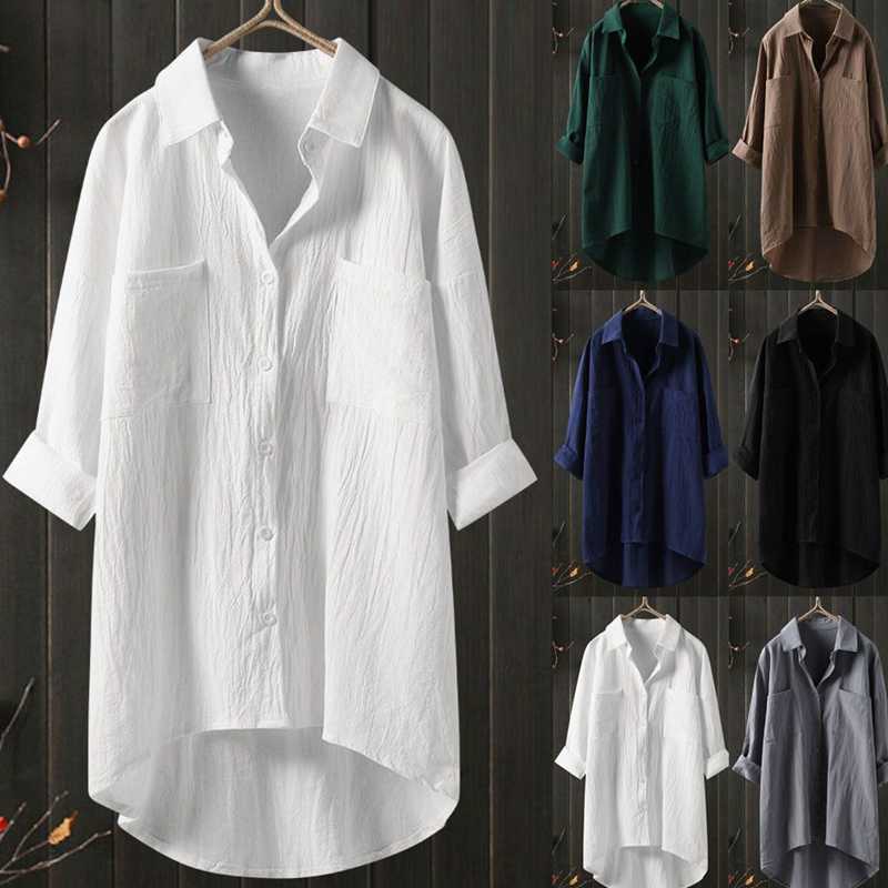 Casual style solid color shirt cotton and linen shirt