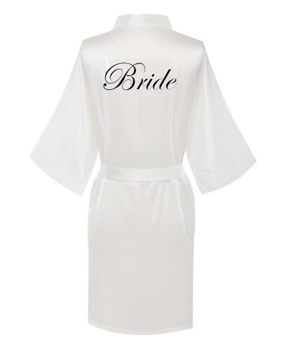 New Bride Bridesmaid Robe With White Black Letters Mother