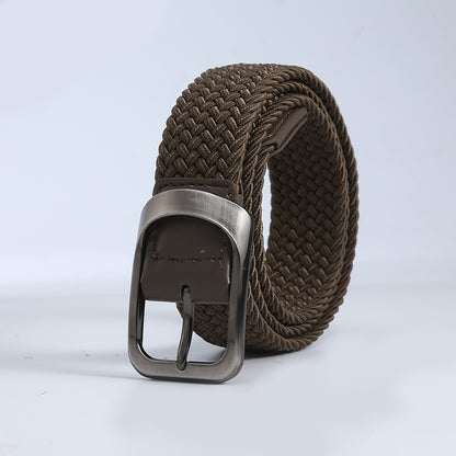 Men's Woven Canvas Outdoor Alloy All-match Elastic Belt