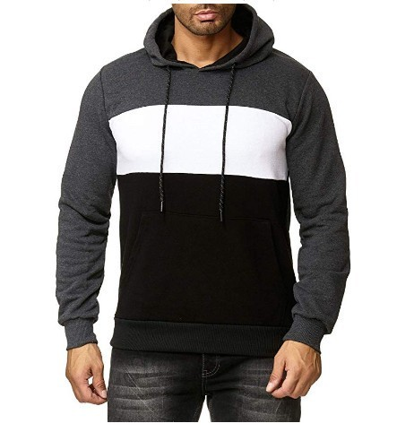 Colorblock Sweatshirt Hooded Casual Jacket