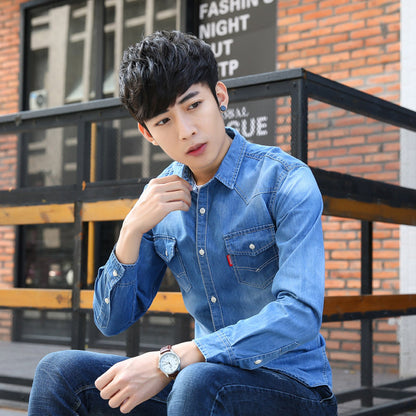 New men's denim shirt