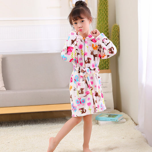 Clothing Children's Bathrobe Robe Thick Flannel