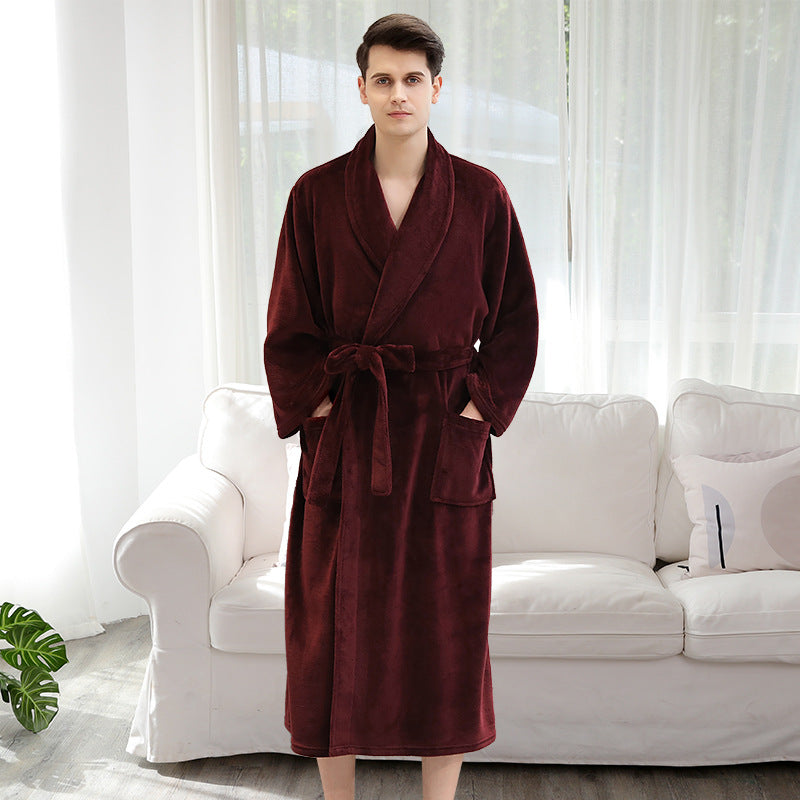 Flannel robe couple pajamas