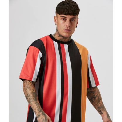 Round neck striped short sleeve