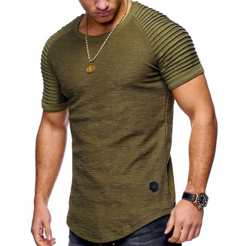 Casual Slim Men's Pullover Round Neck Short Sleeve